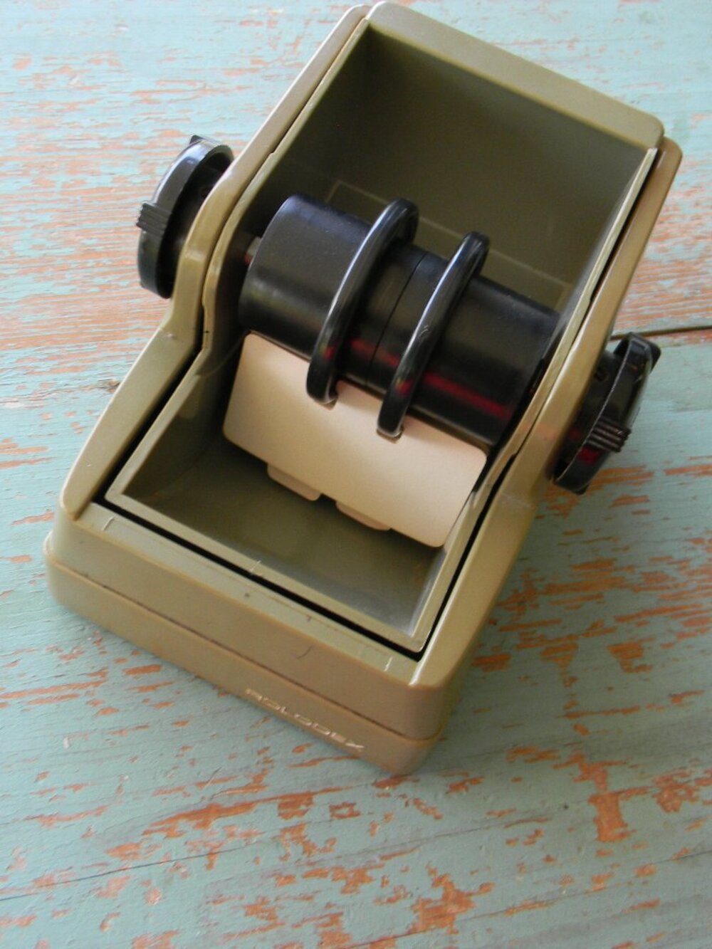 AVOCADO GREEN VINTAGE MINI ROLODEX ROTARY CARD TAB DIVIDERS